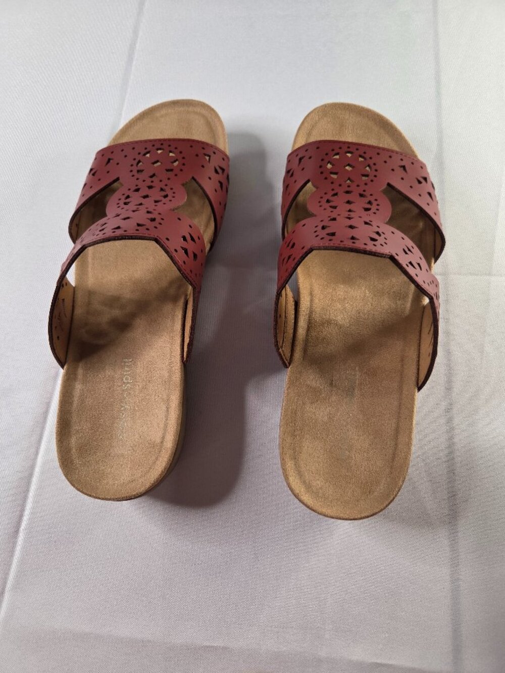 Easy Spirit Sebrixton3 Sandals Womens 9.5M Medium Red Comfort Slide Shoes NIB